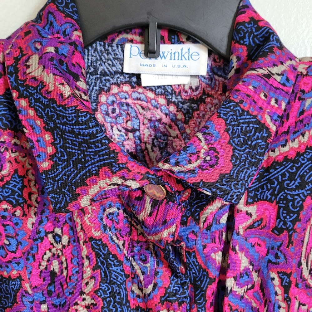 ❤️🩵💜Vintage Periwinkle Paisley Midi Dress - Picture 6 of 10